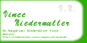 vince niedermuller business card