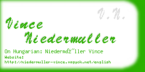 vince niedermuller business card